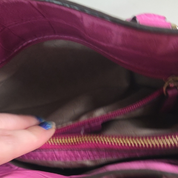 Michael Kors Fuchsia Crocodile Embossed Crossbody - Picture 7 of 9